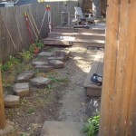 excavating for retaining wall and patio