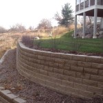 retaining walls, plants and sod