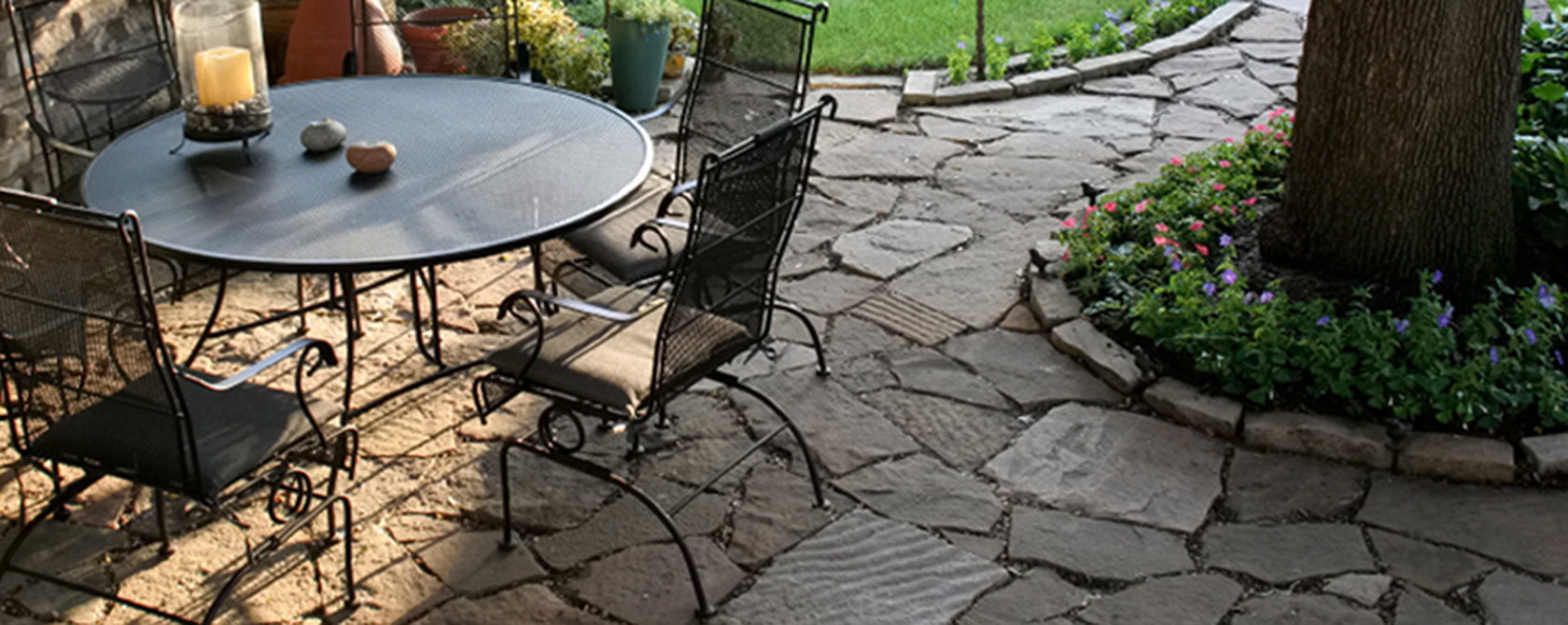 Paver patio and walkways by Wolf Landscaping