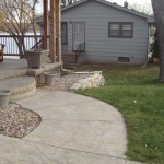 Sunken (10 inches) stamped concrete sidewalk