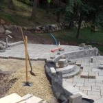 Installing paver patio on kitchen side