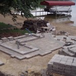 Outdoor kitchen being built-view from top